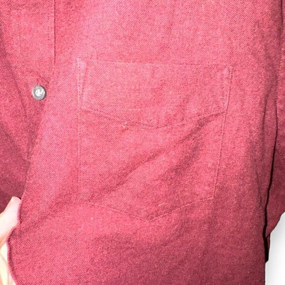 Burgundy UntuckIt Sherwood Flannel Button Down Shirt Size XL - Picture 3 of 8